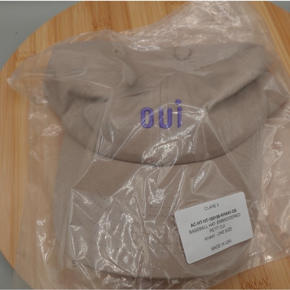 Clare V.  Oui Adjustable Hat One Size Khaki Brown Tan Baseball NEW In Bag